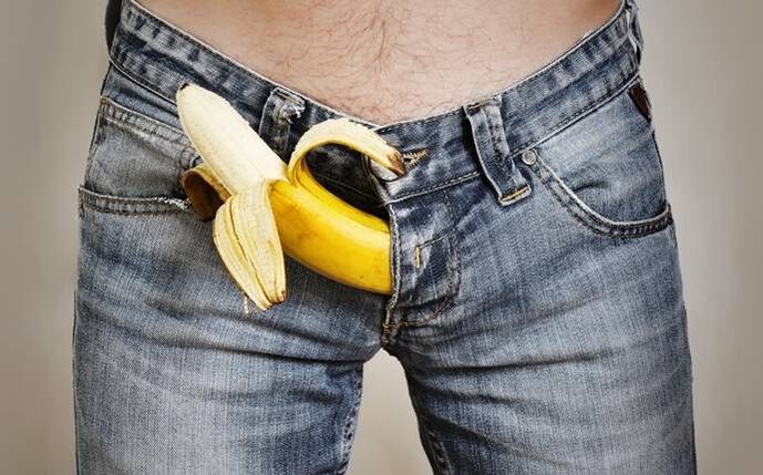 Big cock in the example of a banana